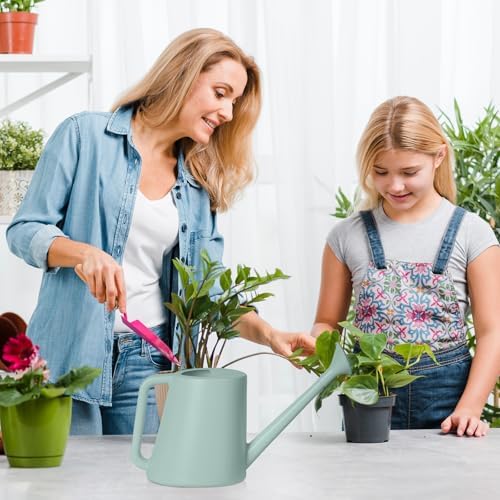ZXJ Plant Watering Can - for Indoor and Outdoor Home Garden Plants - with Long Spout - Light Green - 1/2 Gallon - Image 6
