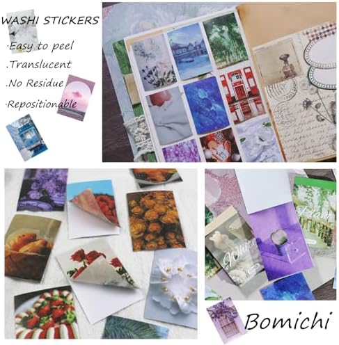 Washi Stickers, 6 Sets 300 Pcs Aesthetic Sticker Book - Image 3