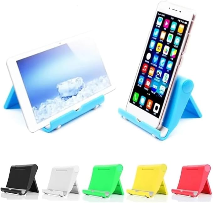Flexible Foldable Cell Phone Tablet Desk Stand Holder Smartphone Mobile Phone Bracket for Mobilephone Stand (White)
