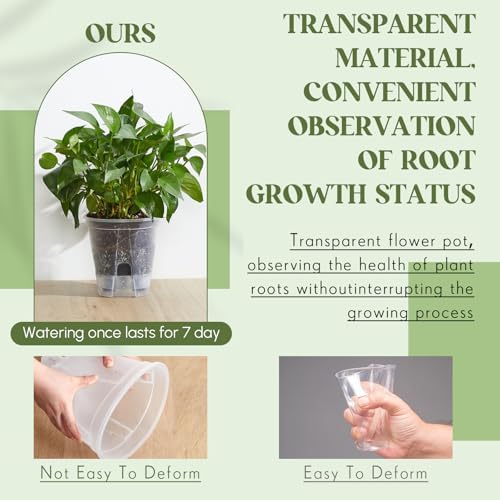 Wonderjune Self Watering Planter, 8.27'', Clear, 6 Pcs - Image 5