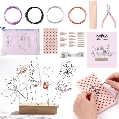 BoFUN Wire Art Flower Craft Kit for Teens & Adults Women Birthday by BoFUN