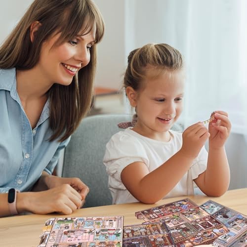 Girls 3D Miniature Scene Stickers, 4 Sets Magic Apprentice DIY House Stickers for Archaeological,Detective,Laboratory,Hotel,Cute 3D Cartoon Scene Stickers for Adult Kids Relief Stress Pass The Time - Image 5