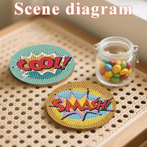 DOTSOPS 6 Pack Small Diamond Art Coasters Kits with Holder for Adults 4 in - Image 4