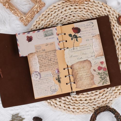 517 Pcs Vintage Scrapbook Paper,Scrapbook Supplies Stickers,Journaling Supplies Include 37 Pcs Flowers Stickers Aesthetic Journal Paper for Planner,Bullet Journaling,Junk Journal - Image 3