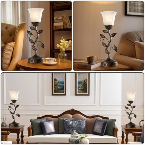 Touch Bedside Table Lamp for Living Room with 2 USB C+A Ports - Image 4