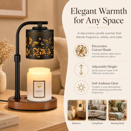 Butterfly Candle Warmer Lamp with Timer Birthday Gifts for Women Mom - Image 3