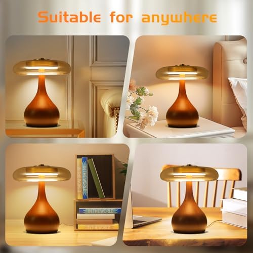 Small Table Lamp Height 9.7 Inch Mushroom Table Lamps for Living Room - Image 6