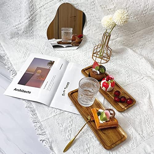 Bathroom Long Vanity Trays, 1PCS Wooden Toilet Tank Storage Tray, Farmhouse Wood Tray Kitchen Living Room Counter Top Organizers for Small Things, Table Sink Holders 11 x 4 inch - Image 5