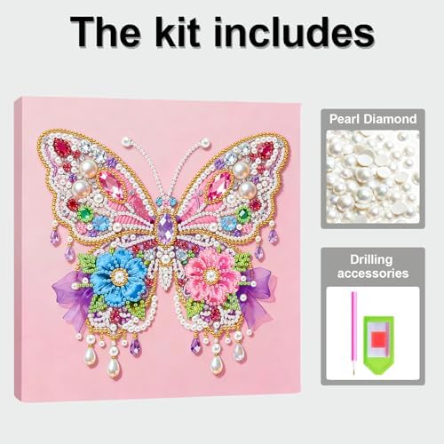 LQCrafK DIY 3D Pearl Art Painting Handcraft Kit for Adults Beginners, Home Wall Decoration, Creative Design Framed Painting with Tools-Butterfly - Image 7