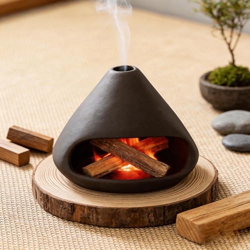Handmade Palo Santo Holder with Chimney Ceramic Palo Santo Incense Burner - Mini Chiminea,Aromatic Home Decor,Yoga Meditation Relaxation Aid, Anxiety Relief Meditation for Women by Unknown