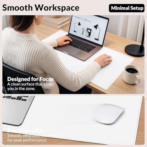 AFIING Cork Desk Mat, White, 31.5" x 17",Desk pad Protector - Image 5