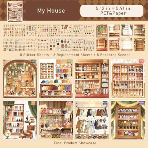 3D Sticker Scene for Adults, Vintage Scene Sticker Book for Therapy - Image 2