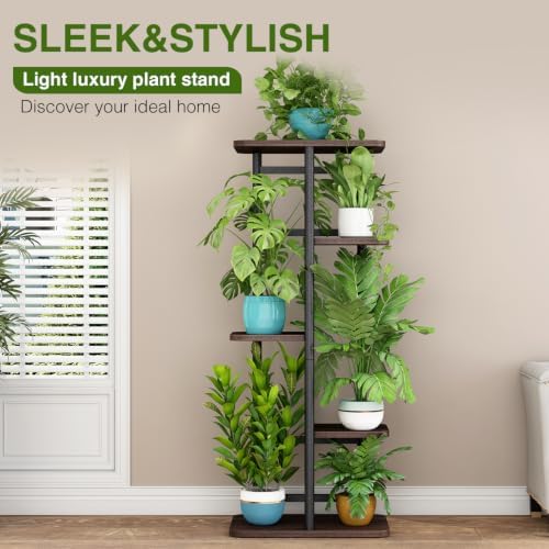 LINZINAR Plant Stand Indoor 5 Tier Metal Corner Tall Flower Shelf - Image 3
