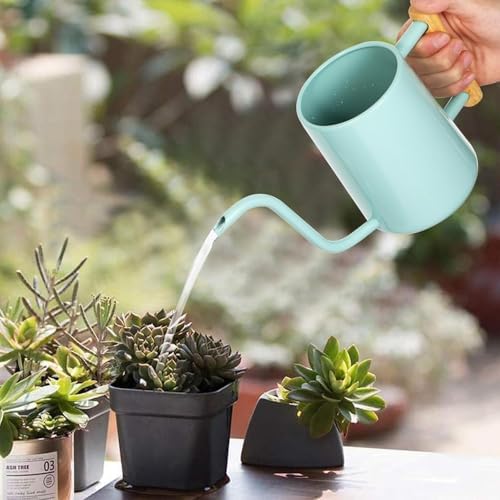 Watering Can Indoor Plants, 35 oz/1000 ml Metal Stainless Steel Watering Can Pot with Long Spout for Indoor House Plants Bonsai Outdoor Garden Flower Decorative (Green - Image 2