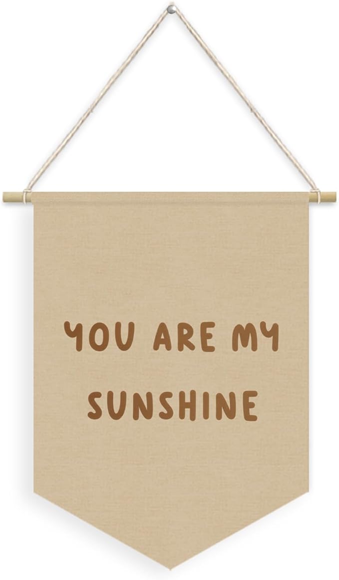 You Are My Sunshine Playroom Decor Linen Pennant Banner,Positive Affirmations Wall Decor Toddler Nursery Wall Hanging Flag Banner for Girl Boy Bedroom Playroom