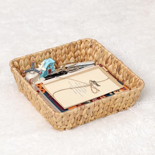 Small Wicker Basket Tray 2 Pack, Small Rattan Basket Set for Gifts,Entryway Console,Tabletop,Office | Woven Wicker Decorative Desk Baskets for Organizing - Image 6
