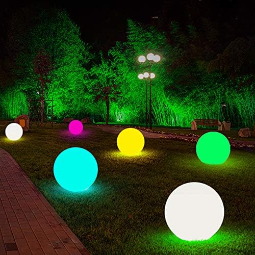 Globe Floor Lamp, 14-inch Color Charging Large LED Globe Orb Light Outdoor - Image 6