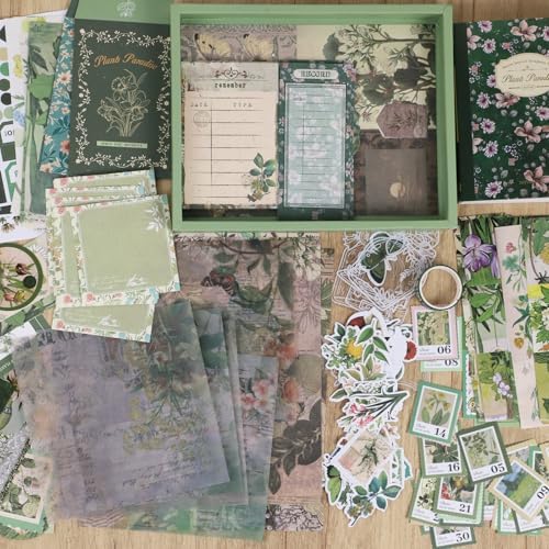 Koqye 180PCS Scrapbooking Supplies Kit, Botanical Garden Bullet Junk Journal Kit with A6 Grid Notebook Scrapbook Paper Craft DIY Gift for Adult Teen Girl Kid Women - Image 4