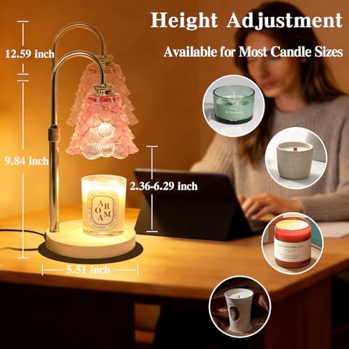 GEEZO Fragrance Candle Warmer Lamp，Electric Candle Warmer with Timer & Dimmer，Mom Christmas Birthday Gifts for Women, House Warming Gifts New Home Bedroom Decor - Image 2