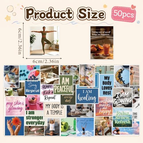 Affirmation Vision Board Supplies - 50 Pcs Mental Health Stickers - Image 2