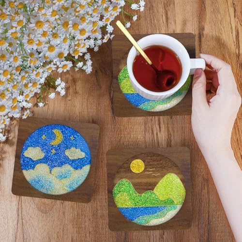 Filigree Enamel Art Painting Crafts Starter Kit, DIY Enamel Craft Making Resin Crafts Coasters Kits, DIY Art Project Craft Kits for Adults Seniors Teens, Hobby Kits for Women, Handmade Home Decor Gift - Image 6