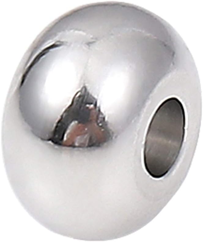 Stainless Steel Spacer Beads 5x3mm Rondelle Loose Charm Caps Beads for DIY Jewelry Making 100pcs with 1.5mm Hole