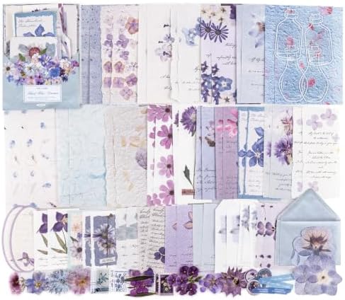RISYPISY 100Pcs Floral Scrapbook Supplies Kit for Junk Journal by RISYPISY