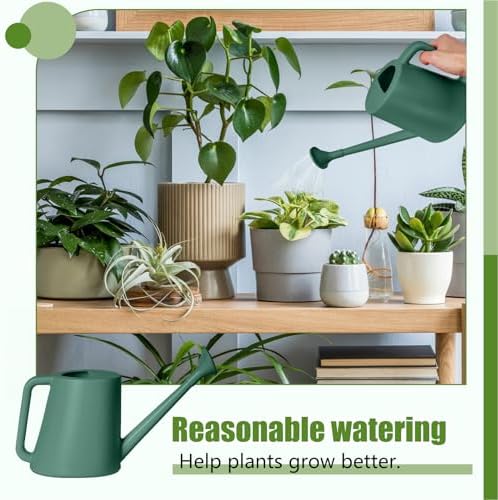 ZXJ Plant Watering Can - for Indoor and Outdoor Home Garden Plants - with Long Spout - Blackish Green - 1/2 Gallon - Image 4