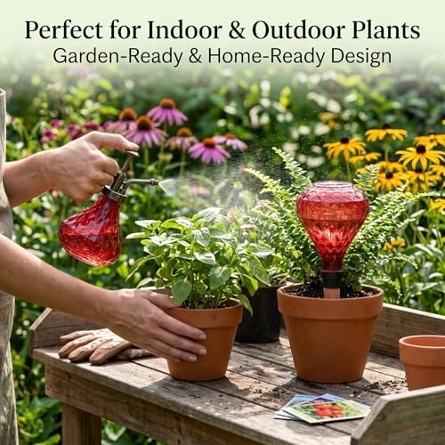 Topadorn Indoor Plant Care Kit, Glass Plant Mister & Self Watering Globe with Terracotta Spike, Plant Care Gift Set for Houseplants, Succulents & Plant Lovers - Image 3