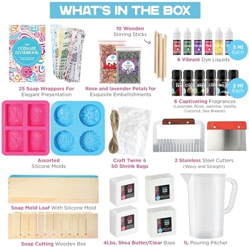 Soap Making Kit with Melt & Pour Base, Cutting Box, Molds, Fragrances - for Adults & Kids by Prime Creations. - Image 2