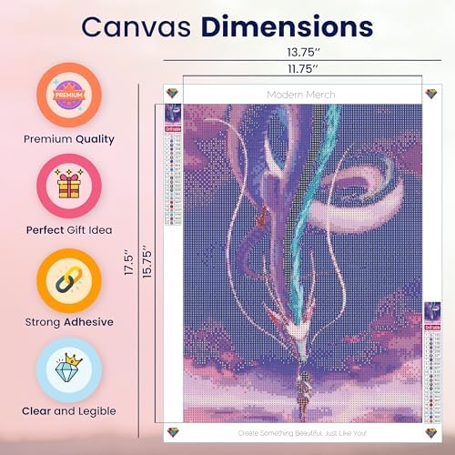Spirited Away Dragon Diamond Art Kit for Adults Anime Wall Art 5D 12x16 - Image 4