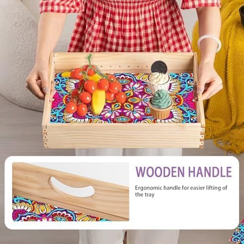 EWJRNSF Diamond Art Kits for Adults Wooden Serving Trays with Phone Holder - Image 6