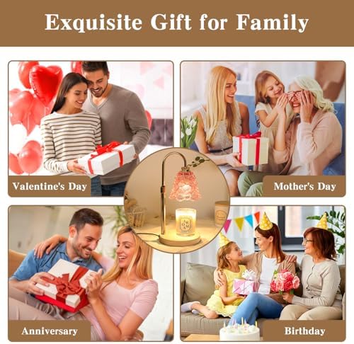 GEEZO Fragrance Candle Warmer Lamp，Electric Candle Warmer with Timer & Dimmer，Mom Christmas Birthday Gifts for Women, House Warming Gifts New Home Bedroom Decor - Image 5