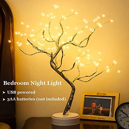 PXBNIUYA 108 LED Sparkly Fairy Tree Lamp, Warm White, Remote Control, USB/Battery, 8 Modes, DIY Bonsai Decor, Festival Decoration Light - Image 5