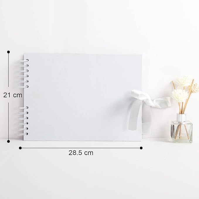 Vienrose Scrapbook Album 80 Pages, DIY Photo Album with Accessories, White Kraft Paper Memory Book for Wedding, Birthday, Travel, Christmas, Mother’s Day, 11x8 Inches