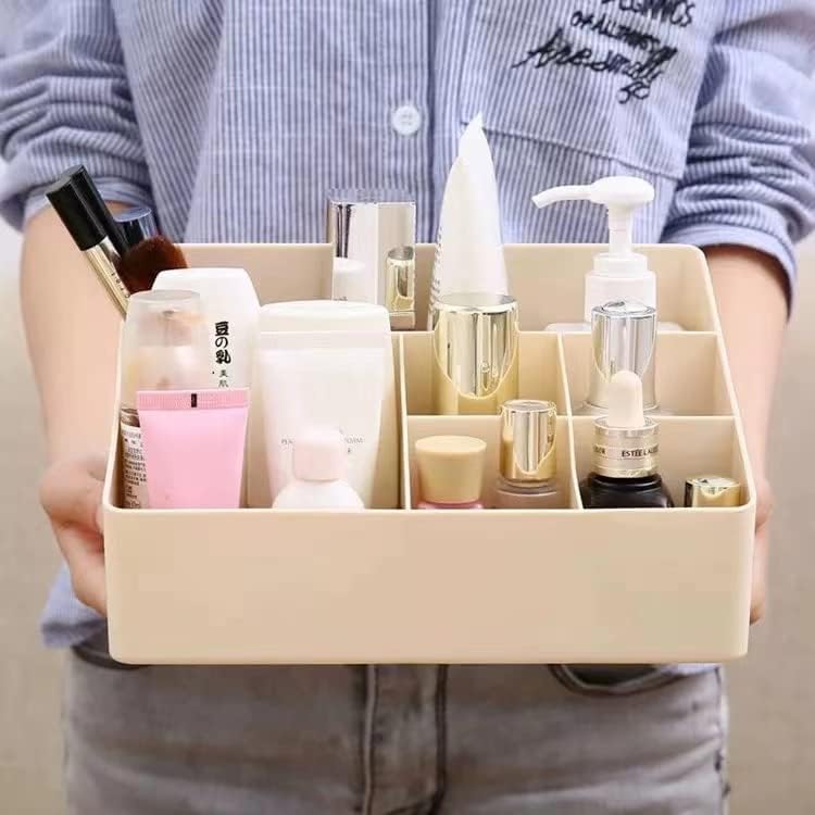 Granvela Home Organizer Bedside Table Organizer Makeup Storage Shelf and Display Box-6 Compartments (Cashmere or Deep Peach) - Image 2