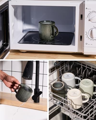 famiware Coffee Mug Set of 6, Star 12 oz Ceramic Mugs Cups Set with Handle - Image 3