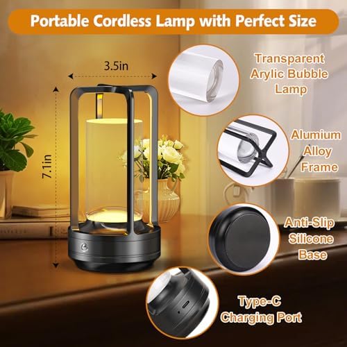 Rechargeable Table Lamp for Outdoor Indoor Portable Lamp with 3 Colors - Image 7