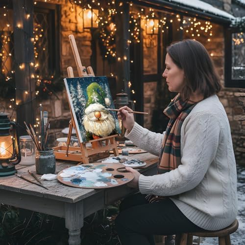 Sherr 12 Pcs Pre Drawn Canvas for Adults,Xmas Gnome,8 x 10 Inch - Image 6