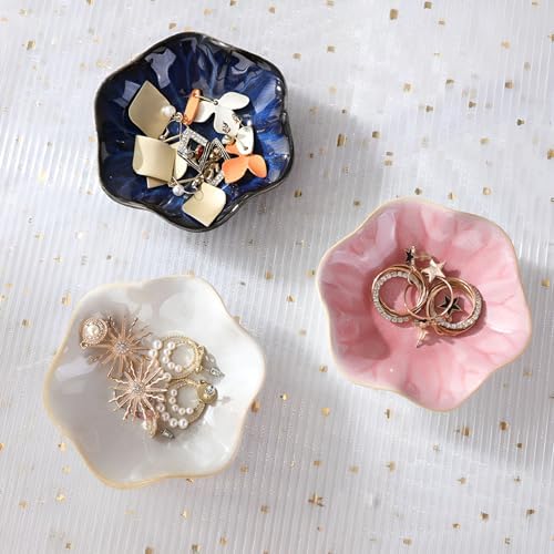 Shaped Ceramic Small Trinket Tray for Rings Earrings Keys Catchall Organizer Nightstand Or Entryway Decor Decorative Plate for Bedroom Vanity Office for Use - Image 4