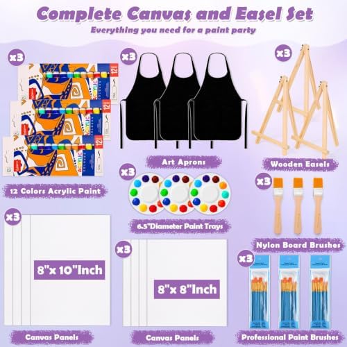 84 Pcs Sip and Paint Kit for Adults, Couples Painting Kit Date Night - Image 7