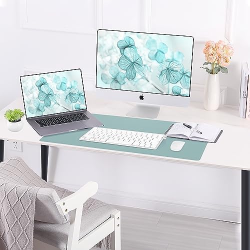 AFIING Cork Desk Mat, 31.5" x 17", Light Blue,Desk pad Protector - Image 6