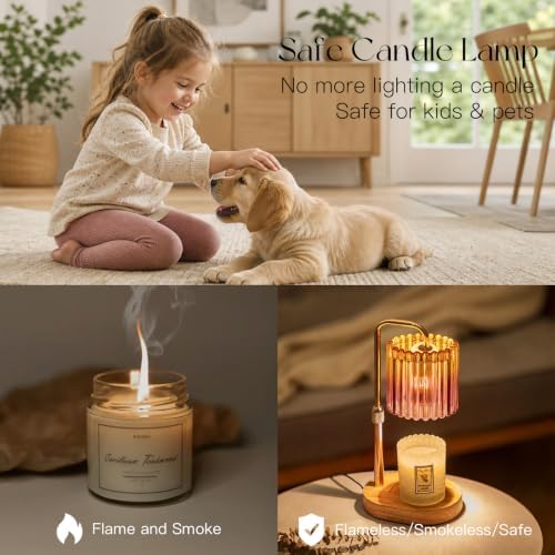 Candeldo Candle Warmer Lamp with Timer: Yellow Brown Wax Melt Warmer - Image 4