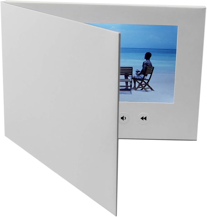 Video Greeting Card, Digital Brochures 7 inch for Special Holiday, Birthday Gift, Wedding, Anniversary, Marketing Rechargeable and LCD Screen for Video, 4G Memory
