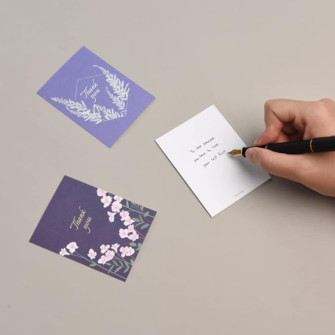 Monolike Day-by-day Card, Thank you-Blossom - Mix 36 Mini Single cards, 36 envelopes, 36 stickers Package