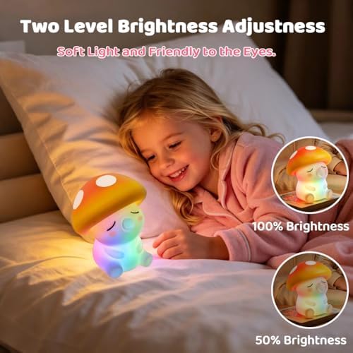 Mushroom Night Light,Cute Touch for Kids Mushroom Lamp Nursery Decor Light - Image 4