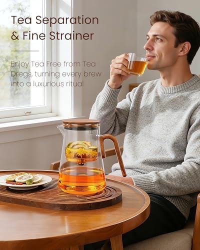 ZENS Magnetic Glass Infuser Teapot for Loose Tea, 34oz Magic Tea Maker - Image 6