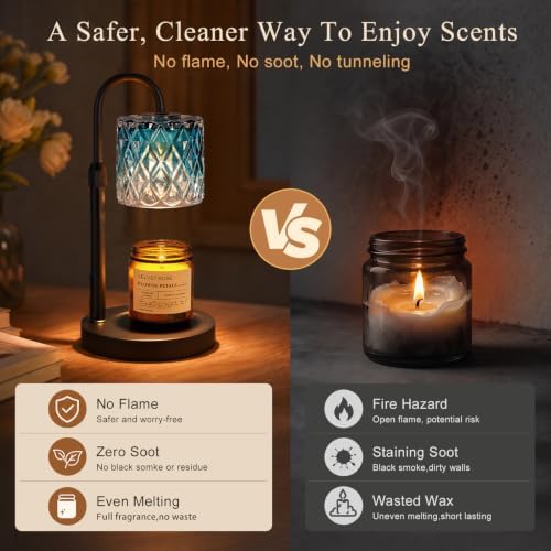 Candle Warmer Lamp with Timer, Birthday Gifts for Women, Room Decor, Blue - Image 4
