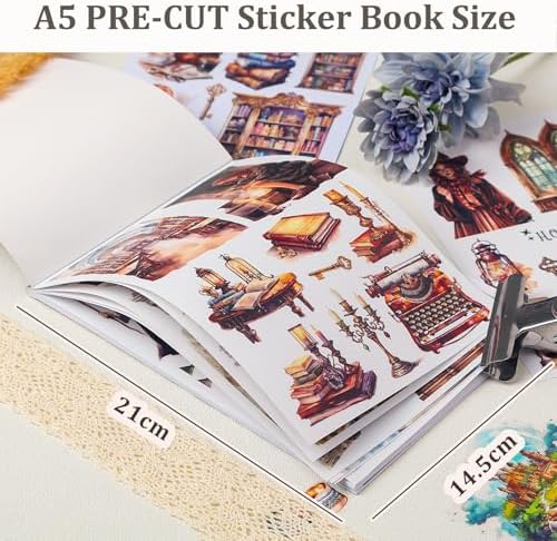 Snycler Sticker Book - 20 Sheets Vintage PET Stickers for Scrapbooking, Junk Journaling, Ephemera, and Decorative Crafts-The Secrets of Wizards - Image 3