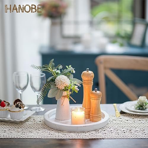 Hanobe Wooden Coffee Table Serving Tray, Farmhouse Candle Holder - Image 3